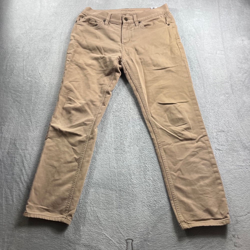 Banana Republic Traveler Pants Mens 30x30 Slim Fit Tan Chino Five Pocket Stretch